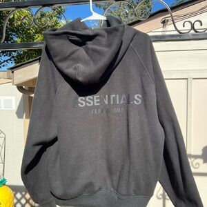 Essentials Black Hoodie Classic Pullover